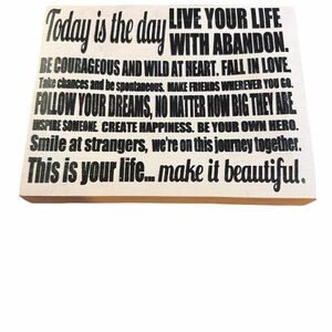 Inspirational Wall Art Canvas - "Today is the Day" Typography Decor